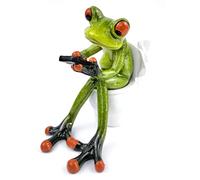 VVGIFTS Frog Figurines Decor Funny Creative Craft Resin Frog Sculpture Statue for Home Office Desk Tabletop Bathroom Decoration, Ornament Gift (Frog Sitting on Toilet)