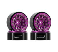 VVHKMSIL 1.3 Inch Compatible Aluminium Beadlock Wheels Universal Fit For 1/24 1/18 Scale RC Crawler Models W1311(W1311PU)