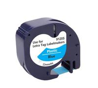 VVHKMSIL 10 Pcs Compatible With 91205 12mm Label Tape Universal Fit For LT100H Label Printer Black On Blue Ribbon