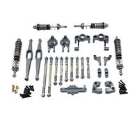VVHKMSIL 10 Piece Set Metal Upgrade Main Beam Hydraulic Shock Absorber Pull Rod Steering Cup Compatible With 1/12 12429 RC Car(Dark Grey)