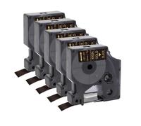 VVHKMSIL 10pcs 5pcs 45013 Black On White Compatible D1 Tape 45010 45018 45021 Works With LabelManager 160 280 260D Label Printing Machine(Gold on Black)