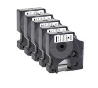 VVHKMSIL 10pcs 5pcs 45013 Black On White Compatible D1 Tape 45010 45018 45021 Works With LabelManager 160 280 260D Label Printing Machine(Black on White)