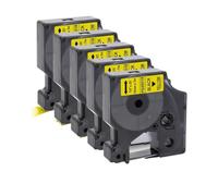 VVHKMSIL 10pcs 5pcs 45013 Black On White Compatible D1 Tape 45010 45018 45021 Works With LabelManager 160 280 260D Label Printing Machine(Black on Yellow)