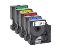 VVHKMSIL 10pcs 5pcs 45013 Black On White Compatible D1 Tape 45010 45018 45021 Works With LabelManager 160 280 260D Label Printing Machine(5Mixed Colors)