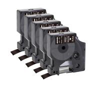 VVHKMSIL 10pcs 5pcs 45013 Black On White Compatible D1 Tape 45010 45018 45021 Works With LabelManager 160 280 260D Label Printing Machine(White on Black)