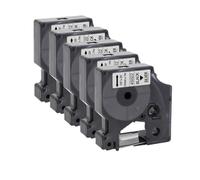 VVHKMSIL 10pcs 5pcs 45013 Black On White Compatible D1 Tape 45010 45018 45021 Works With LabelManager 160 280 260D Label Printing Machine(Black on Silver)