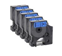 VVHKMSIL 10pcs 5pcs 45013 Black On White Compatible D1 Tape 45010 45018 45021 Works With LabelManager 160 280 260D Label Printing Machine(Black on Blue)
