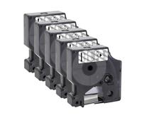 VVHKMSIL 10pcs 5pcs 45013 Black On White Compatible D1 Tape 45010 45018 45021 Works With LabelManager 160 280 260D Label Printing Machine(Black on Clear)