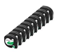 VVHKMSIL 10PK 12mm LT Tape Compatible With Label Maker LT100H LT100T Works With 91201 91331 12267 91200 91202 Label Tapes(Black on Green)