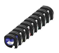 VVHKMSIL 10PK 12mm LT Tape Compatible With Label Maker LT100H LT100T Works With 91201 91331 12267 91200 91202 Label Tapes(5Mixed Colors)