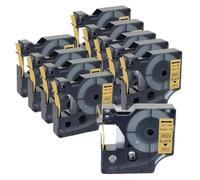 VVHKMSIL 10PK 45013 Label Tape Compatible With D1 Label Makers Works With 45013 Models 12mm Width(Black on Gold)