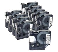 VVHKMSIL 10PK 45013 Label Tape Compatible With D1 Label Makers Works With 45013 Models 12mm Width(Black on Silver)