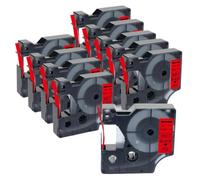 VVHKMSIL 10PK 45013 Label Tape Compatible With D1 Label Makers Works With 45013 Models 12mm Width(Black on Red)