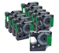 VVHKMSIL 10PK 45013 Label Tape Compatible With D1 Label Makers Works With 45013 Models 12mm Width(Black on Green)