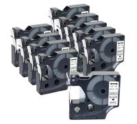 VVHKMSIL 10PK 45013 Label Tape Compatible With D1 Label Makers Works With 45013 Models 12mm Width(Black on White)