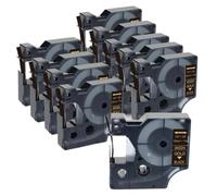 VVHKMSIL 10PK 45013 Label Tape Compatible With D1 Label Makers Works With 45013 Models 12mm Width(Gold on Black)