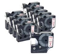 VVHKMSIL 10PK 45013 Label Tape Compatible With D1 Label Makers Works With 45013 Models 12mm Width(Red on White)
