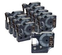 VVHKMSIL 10PK 45013 Label Tape Compatible With D1 Label Makers Works With 45013 Models 12mm Width(White on Black)