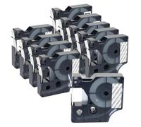 VVHKMSIL 10PK 45013 Label Tape Compatible With D1 Label Makers Works With 45013 Models 12mm Width(White on Clear)