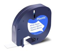 VVHKMSIL 12mm Black on White Label Tape (10-Pack) for LT-100H Label Printer(Black on White)