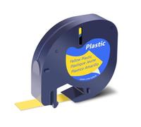 VVHKMSIL 12mm Black on White Label Tape (10-Pack) for LT-100H Label Printer(Black on Yellow)