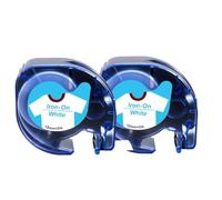 VVHKMSIL 2PCS Iron On Clothes Label 18769 Compatible With 12mm LT Tape 18769 Fabric Tapes For LT100H QX-50 2000 Label Maker Machine(Blue on White)