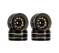 VVHKMSIL 39g Black Coating Brass 1.0 Beadlock Wheel Rims Compatible With 1 24 1 18 RC Crawler Car SCX24 AX24 W1008(W1008)