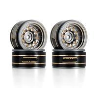 VVHKMSIL 39g Black Coating Brass 1.0 Beadlock Wheel Rims Compatible With 1 24 1 18 RC Crawler Car SCX24 AX24 W1008(W1008GL)