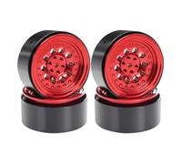 VVHKMSIL 40MM*17MM Metal Beadlock Wheel Hub 5mm Hex 4Pcs Compatible With MN82S MN82 MN99S MN128(Red B)