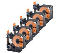 VVHKMSIL 5 Pcs 19mm 18436 Label Tape Black On Orange Compatible With ILP 219 5000 5200 Label Printers