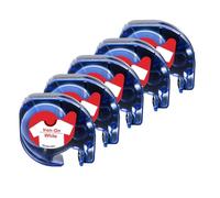 VVHKMSIL 5pcs 12mm LT Tape 18769 Compatible With LT100H Label Printer Works With 18679 18773 18777 Fabric Iron On Label Tape(Red on White)