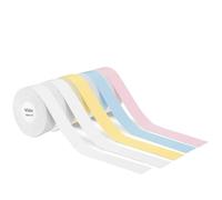 VVHKMSIL 5pcs 15mm X7m Continuous Label Paper Compatible With P12 P15 D30 Q30 Label Printer Waterproof Self Adhesive Thermal Printer(5 Color)