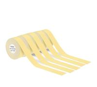VVHKMSIL 5pcs 15mm X7m Continuous Label Paper Compatible With P12 P15 D30 Q30 Label Printer Waterproof Self Adhesive Thermal Printer(Yellow)