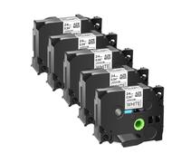 VVHKMSIL 5Pcs 24mm White Laminated Label Tape Compatible With Label Printer Models TZE-251 PTD600 PT-P710BT