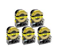 VVHKMSIL 5pcs Labels SS18KW 5WBN ST18KW SC18RW SC18YW Works With LW-C410 LW-400 LW-600P Compatible Label Printers(Black on Yellow)