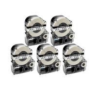 VVHKMSIL 5pcs Labels SS18KW 5WBN ST18KW SC18RW SC18YW Works With LW-C410 LW-400 LW-600P Compatible Label Printers(Black on Clear)