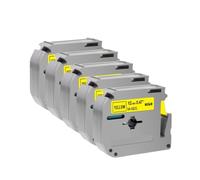 VVHKMSIL 5pcs MK-231 MK231 Compatible Label Tape Replacement For MK231 MK-131 431 531 631 12mm Tape Works With PT70 PT70 Label Printer Machine(Black on Yellow)