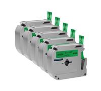 VVHKMSIL 5pcs MK-231 MK231 Compatible Label Tape Replacement For MK231 MK-131 431 531 631 12mm Tape Works With PT70 PT70 Label Printer Machine(Black on Green)