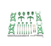 VVHKMSIL 7 Piece Metal Tie Rod Steering Cup Swing Arm Set For 1/10 RC Car Models 104001 104002(Green)