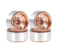 VVHKMSIL Aluminum 1.0 Inch Deep Dish Wheel Hub With Ball Bearings Stamped Steel Hub Compatible With 1/18 1/24 RC SCX24 AX24(Gold)