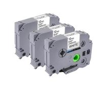 VVHKMSIL Black On White Label Tape 12mm X 8m Compatible With Printer Supplies PT D210 PT H110 PT D600 PT D400AD For Part Number TZE 231(3 Pcs)