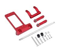 VVHKMSIL CNC Aluminium BAT Servo Mount With Simulation Hydraulic Steering Kit Compatible With 1/10 RC Crawler VP F9 Portal Axle Chassis(Red)