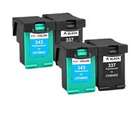 VVHKMSIL Compatible With Printer Models 343 337 Ink Cartridge For Photosmart 2575 8050 C4180 D5160 Deskjet 6940 D4160(2 Set)