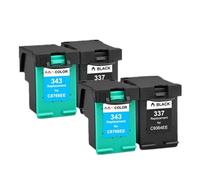 VVHKMSIL Compatible With Printer Supplies 343 337 Ink Cartridge For Photosmart 2575 8050 C4180 D5160 Deskjet 6940 D4160(2 Set)