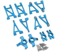 VVHKMSIL Metal Steering Assembly Tie Rod Front Rear Upper Lower Swing Arm 14303 14302 14301 Compatible With 1/14 RC Upgrade Part(Blue Set 1)