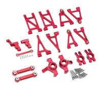 VVHKMSIL Metal Steering Assembly Tie Rod Front Rear Upper Lower Swing Arm 14303 14302 14301 Compatible With 1/14 RC Upgrade Part(Red Set 2)