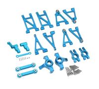 VVHKMSIL Metal Steering Assembly Tie Rod Front Rear Upper Lower Swing Arm 14303 14302 14301 Compatible With 1/14 RC Upgrade Part(Blue Set 2)