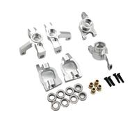 VVHKMSIL Metal Upgrade Fittings C Seat Steering Cup Rear Wheel Seat 3 Piece Compatible With Relalo AM X12 AM D12 14015 14005E(Silver)