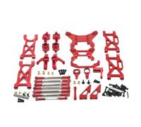 VVHKMSIL Metal Upgrade Modification Tie Rod Steering Cup Swing Arm Shock Bracket 11 Piece Set 1/10 Scale Compatible With 104001 104002(Red)
