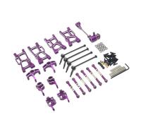 VVHKMSIL Metal Upgrade Swing Arm Steering Cup Steering Group 9 Piece Set Compatible With RACING 1/14 LC12B1 EMB-1H-DTH-MTH(PURPLE)